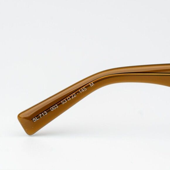 NEW Saint Laurent SL713 003 Transparent Brown Rectangle Unisex Sunglasses - Picture 9 of 11